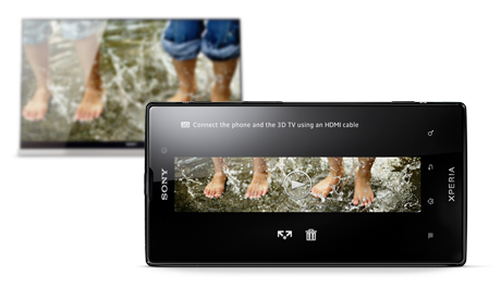 Connect your Sony Xperia ion HD smartphone to your HDTV via DLNA or an HDMI cable.