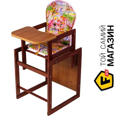 

Стульчик для кормления Наталка Зайчик-22 темный розовый/волк на остравах (621425)