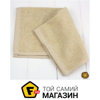 Полотенце Еней-Плюс Полотенце махровое ОЕ0005 30х30, цвет: бежевый