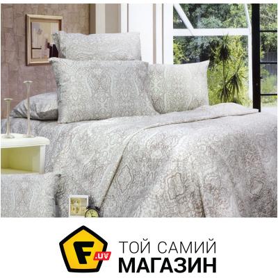 Простынь на резинке Еней-Плюс Простынь на резинке C0162 (140х200), цвет: серый, бежевый