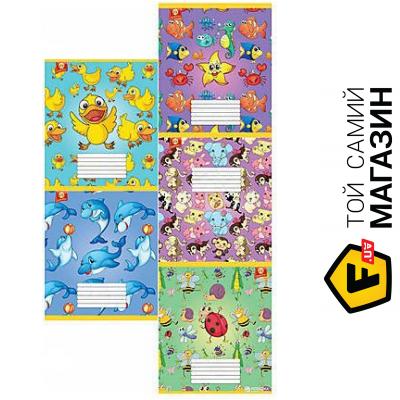 Тетрада Тетрадь 12 листов, в линию "Kids", 5 видов (25 штук в упаковке) (ТЕ12180)