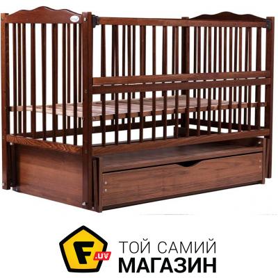 

Детская кроватка Babyroom Радуга с маятником, ящиком и откидной боковиной, бук/орех (DVMYO-3)