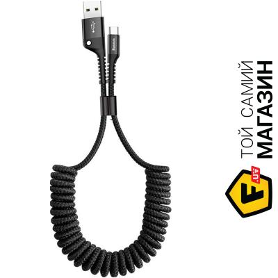 

Кабель Baseus Fish-Eye Spring Data USB to Type-C 2A, 1м, black (CATSR-01)