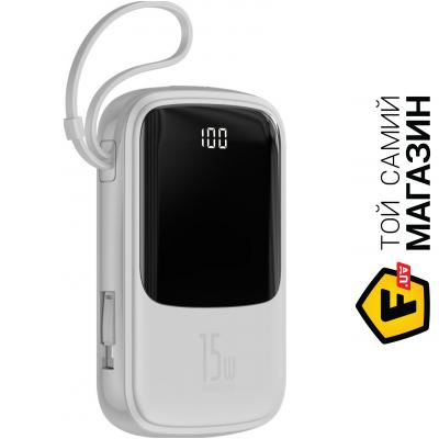 

Baseus УМБ Q Pow 10000mAh 15W 3A с технологией QC3.0+ PD3.0 и iP кабелем Белый (PPQD-B02)