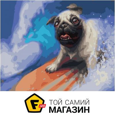 

Brushme Картина по номерам. " Мопс на серфе " GX24298