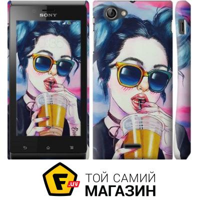 

Чехол Endorphone Чехол EndorPhone на Sony Xperia J ST26i Арт-девушка в очках (3994c-779)
