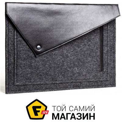

Gmakin Чехол-конверт Gmakin для Macbook Pro 15 фетровый с эко кожей Черный (GM57-15)