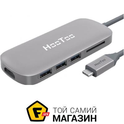 

USB-хаб HooToo Shuttle Type-C Hub, Space Grey (HT-UC001-SG)