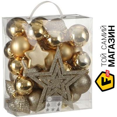 

Набор елочных игрушек House Of Seasons Шар золотой, 40шт. (8718861624144)