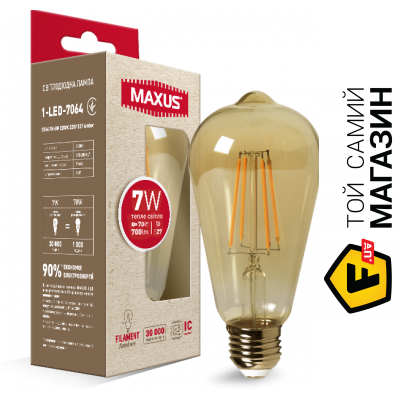 

Светодиодная лампа Maxus ST64 7W, 2200K, E27 (1-LED-7064)
