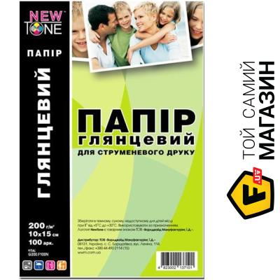 

Фотобумага Newtone 200 г/м², 10x15см, 100л. глянцевая (G200.F100N)