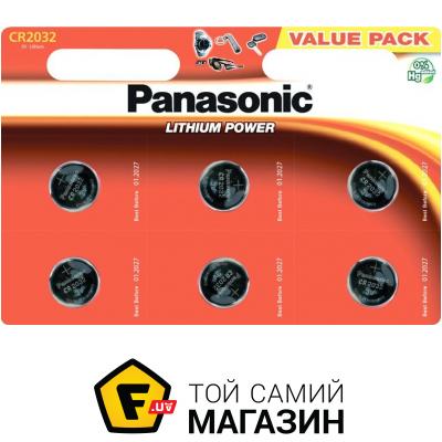 

Батарейка Panasonic CR2032 Lithium, 6шт. (CR-2032EL/6B)