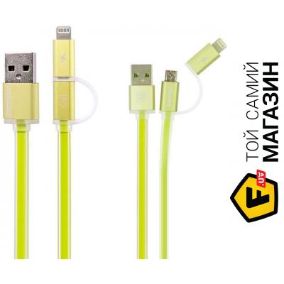 

Remax Кабель Remax Aurora RC-020t 2 в 1 lightning-micro 1 м Зеленый (30030)