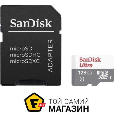 

Карта памяти Sandisk microSDHC 128GB Class 10 UHS-I Ultra + SD адаптер (SDSQUNS-128G-GN6TA)