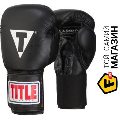 

Перчатки Title Boxing Classic Leather Elastic Training Gloves 2.0 16 унций, черный (CTSGV2)
