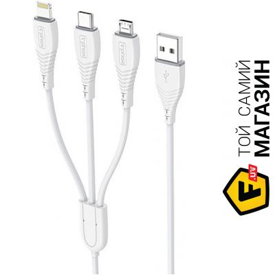 

Кабель 3 в 1 T-Phox T-F831 3в1 Plus 1.2м, White