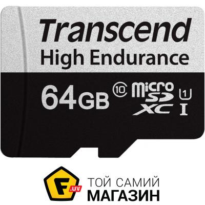 

Карта памяти Transcend microSDXC 64GB Class 10 UHS-I U1 350V High Endurance (TS64GUSD350V)