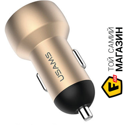 

Зарядка Usams Автомобильное зарядное устройство Usams US-CC019 2USB Gold (1-00387_2)