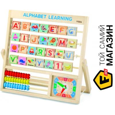 

Обучающая игрушка Viga Алфавит и часы (50033)