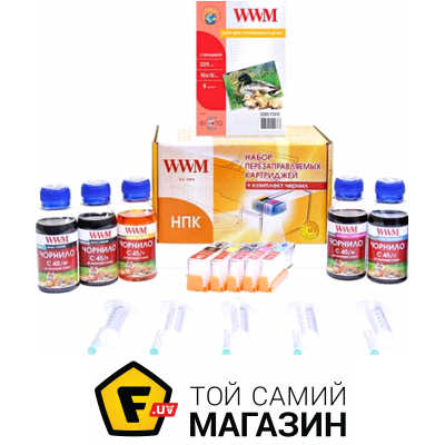 

Заправочный набор WWM Canon Pixma MG5440/MG5540/MG6440 BP/B/M/Y/C, 6x100г с авточипами (RC.CLI451ARC)